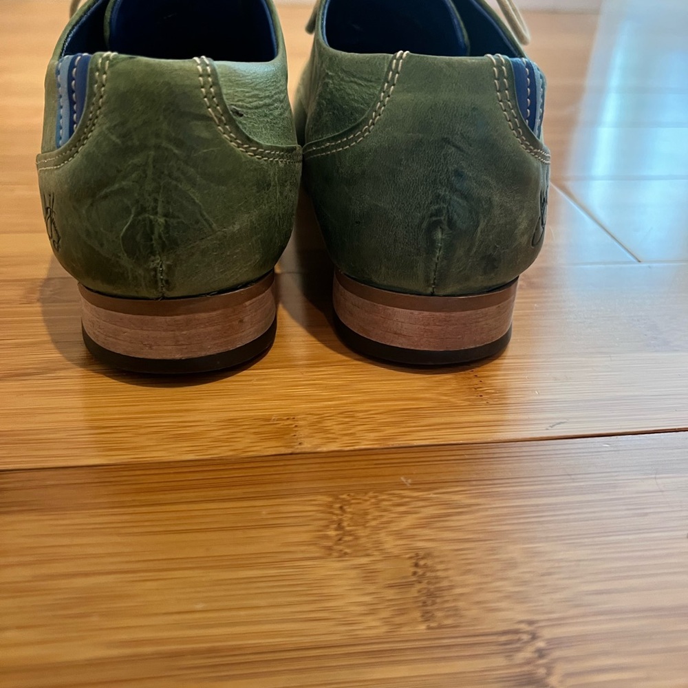 John Fluevog Radio CBC Leather & Suede Derby Shoes - Picture 8 of 8